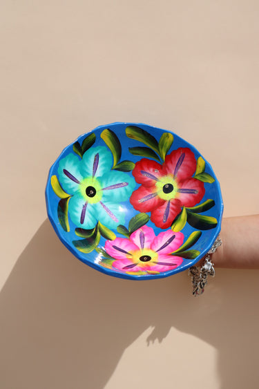 Guerrero Salsa Bowl (Blue) (flower designs vary)