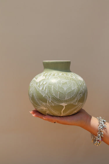 Ancestral Michoacán Vase (light green/sage)