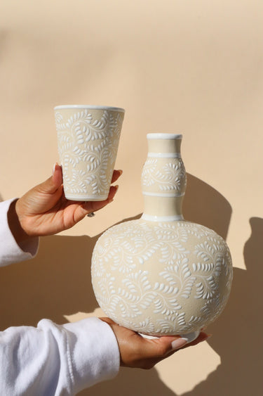 Modern Artisan Mexican Cántaro (White)