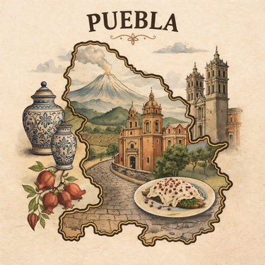 Lugares de México: Puebla Glass Jar