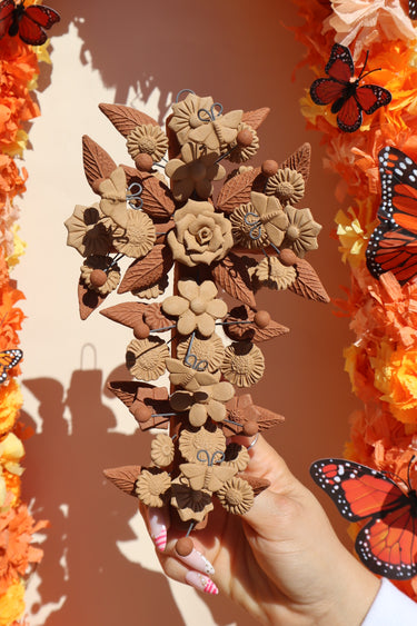Cruz Mariposa | Handmade Mexican Clay Cross Wall Decor | Butterfly Cross