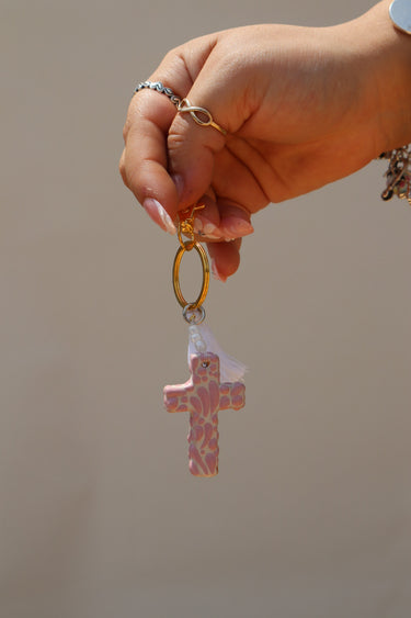 Talavera Cross Key Chain / Bag Charm