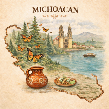 Lugares de México: Michoacán Glass Jar