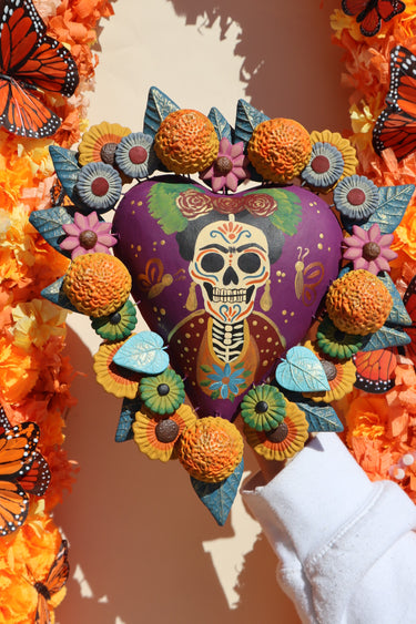 Corazón Frida Eterna 💜 | Frida-Inspired Heart Wall Decor | Handmade in Mexico