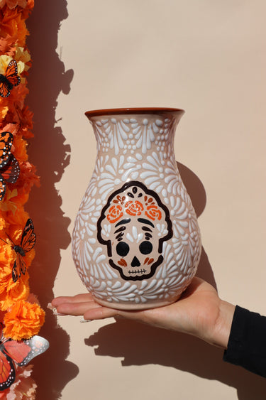 PREORDER: Dia de Muertos Calavera Talavera Vase (7-8 weeks to ship)