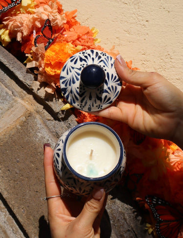 Cielo Antiguo Tapadita | Handmade Mexican Ceramic Candle