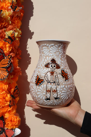 PREORDER: Dia de Muertos Catrin Talavera Vase (7-8 weeks to ship)