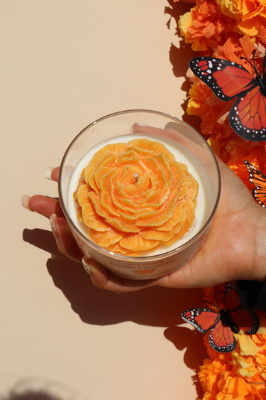 Cempasúchil Glass Jar | Marigold Inspired Candle | Day of the Dead