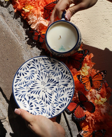 Cielo Antiguo - Mexico Handmade Ceramic Cup Candle & Plate Set