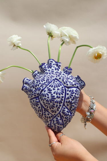 Talavera Corazón Wall Hanging (Blue) (Heart)