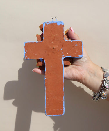 Religious Cross #5 | Colorful & Handmade Barro