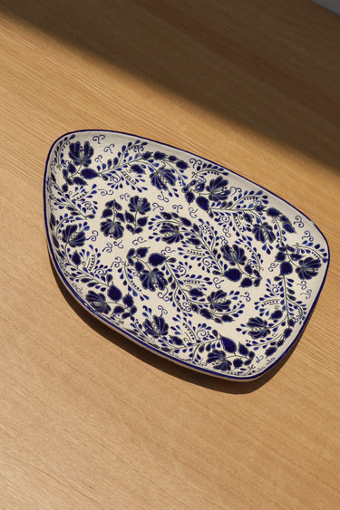 Blue Flores Elegante Serving Tray - Handmade