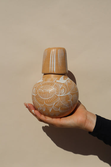 Carafe (Soft Yellow) | Michoacán, Mexico Traditional Pottery