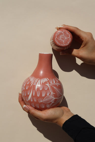 Carafe (Salmon/Pink) | Michoacán, Mexico Traditional Pottery