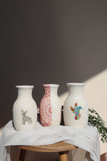Mini Estado de México Vase(Half White/Half Pink Shades)