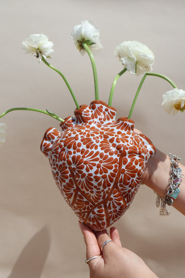 Talavera Corazón Wall Hanging (Brown) (Heart)