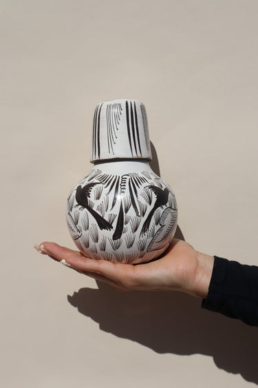 Carafe (White) | Michoacán, Mexico Traditional Pottery