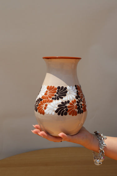 Puebla Talavera Neutrals Vase (Brown Tones)