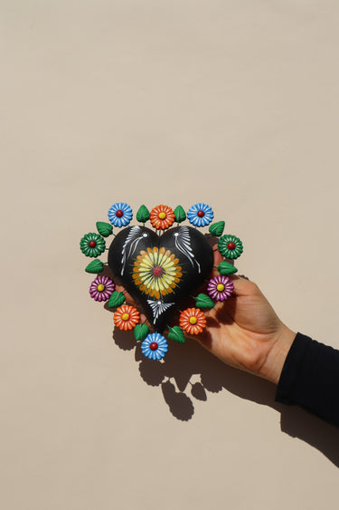 Corazón de Mexico 2 | Colorful & Handmade Clay Heart