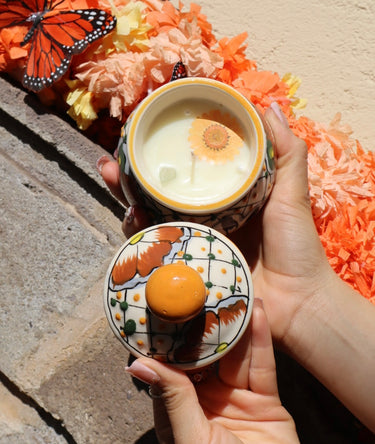 Sol y Vida Tapadita | Handmade Mexican Ceramic Candle