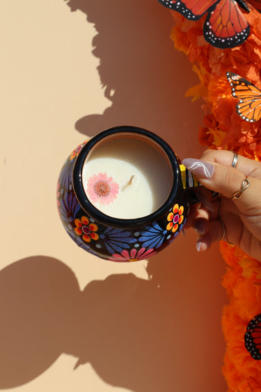 Tacita Cauldron - Black Base | Dia de Muertos Candle