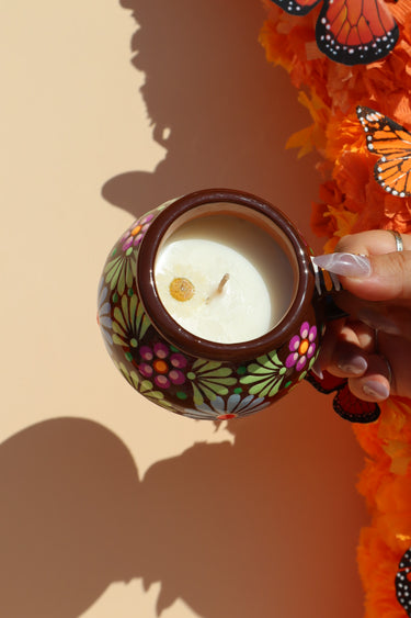 Tacita Cauldron - Brown Base | Dia de Muertos Candle