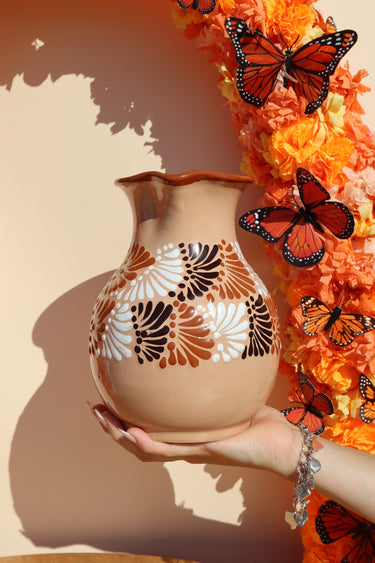 Puebla Talavera Pitcher (Brown Tones)
