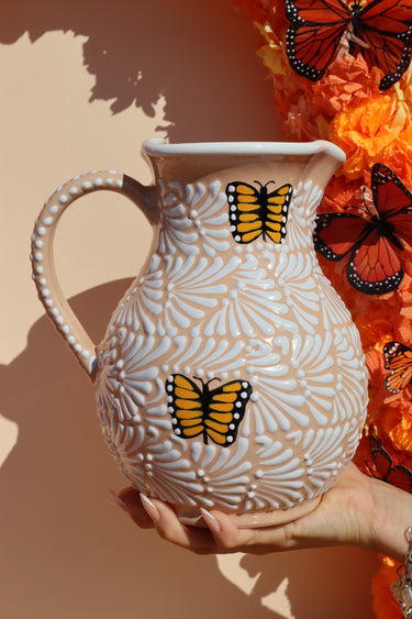 Puebla Talavera Pitcher (Cream)