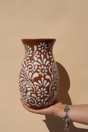Flores de Guanajuato Vase (Brown) (Design B)