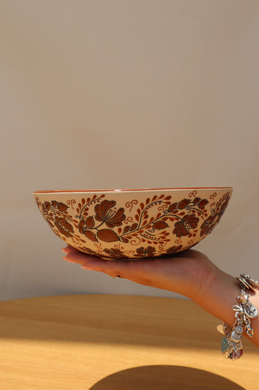 Brown Flores Elegante Large Bowl