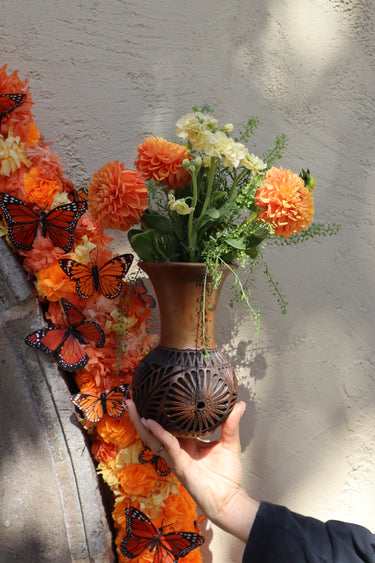 Barro Café Floral Vase | Handmade in Oaxaca, Mexico