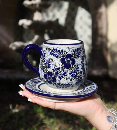 Cobalt Blue | Mug & Plate Candle Set | Handmade in Mexico
