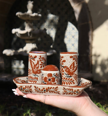Canela Tequilita Set | Hand-Painted Ceramic Tequila Set | Handmade in Mexico