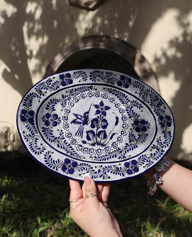 Cobalt Blue | Hand-Painted Ceramic Sharing Platter | Handmade in Mexico