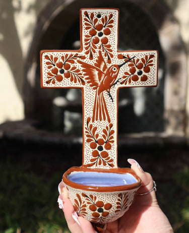 Canela Benditera | Hand-Painted Ceramic Holy Water Font | Handmade in Mexico