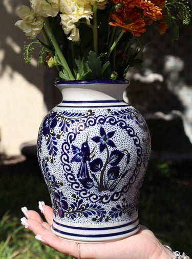 Cobalt Blue | Hand-Painted Ceramic Vase (Type C) | Handmade in Mexico
