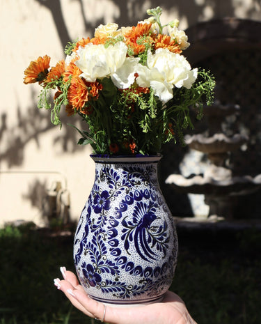 Cobalt Blue | Hand-Painted Ceramic Vase (Type A) | Handmade in Mexico